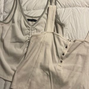 2 white Abercrombie and Fitch Tank tops